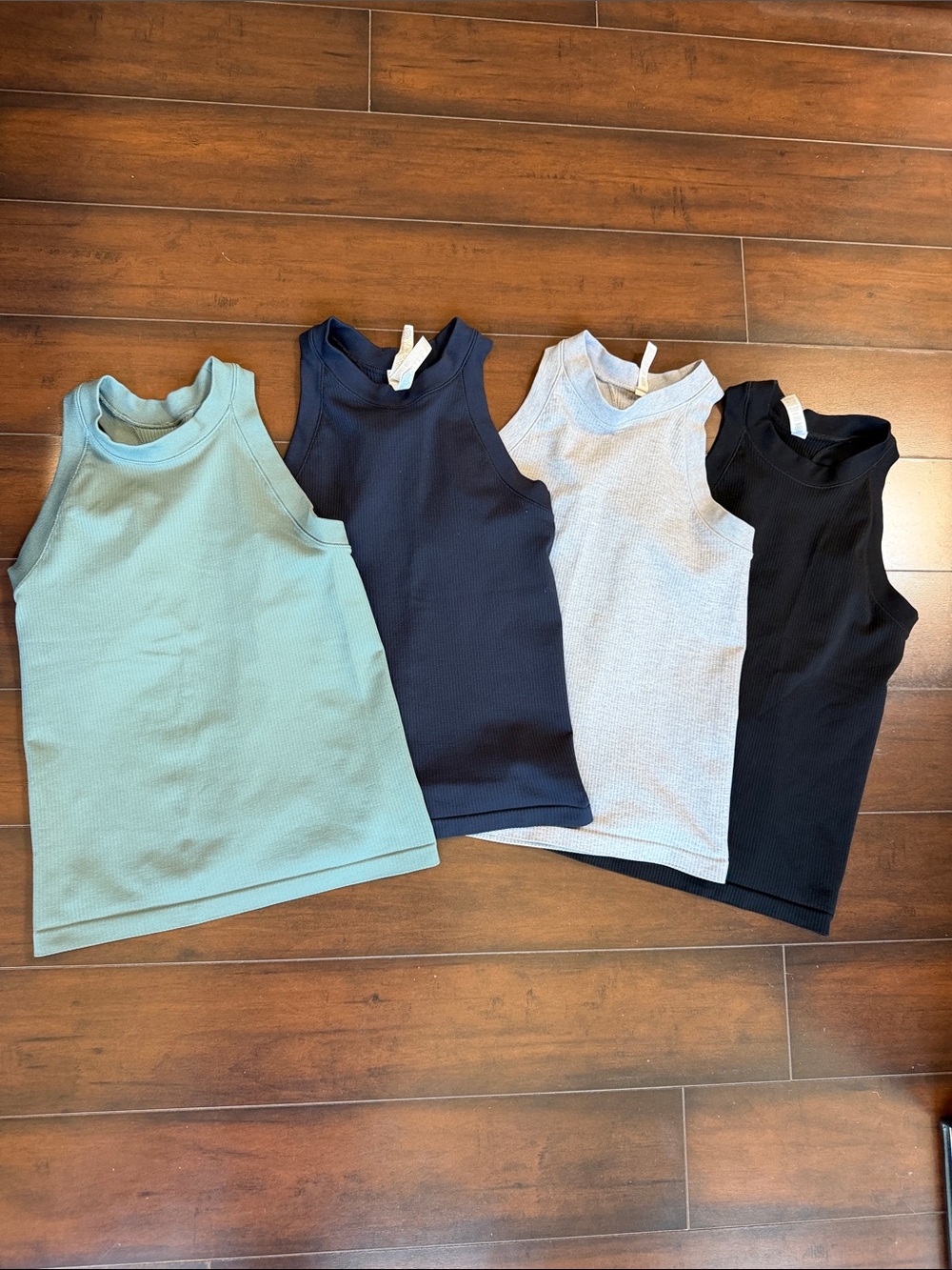 Athleta Ribbed Tank Tops in Sage, Navy, Heather Gray & Black
